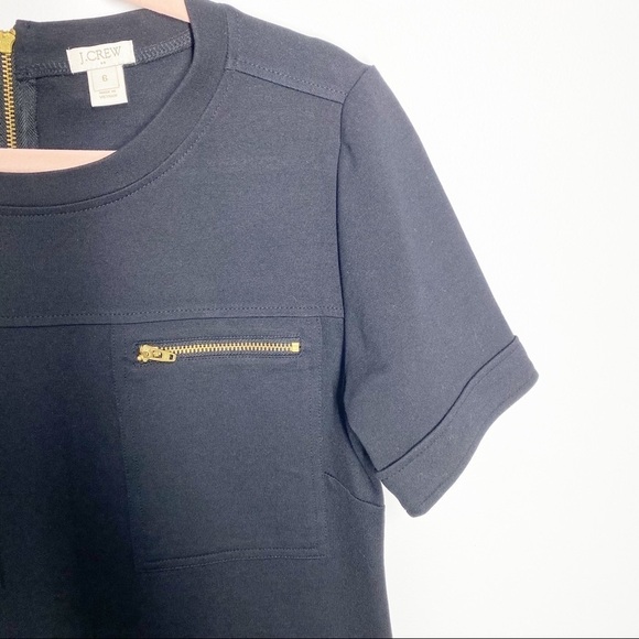 J.Crew Factory Black Ponte Utility Shift Dress - Picture 4 of 10